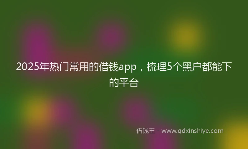 2025年热门常用的借钱app，梳理5个黑户都能下的平台