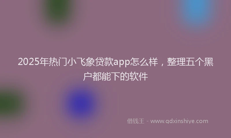 2025年热门小飞象贷款app怎么样，整理五个黑户都能下的软件