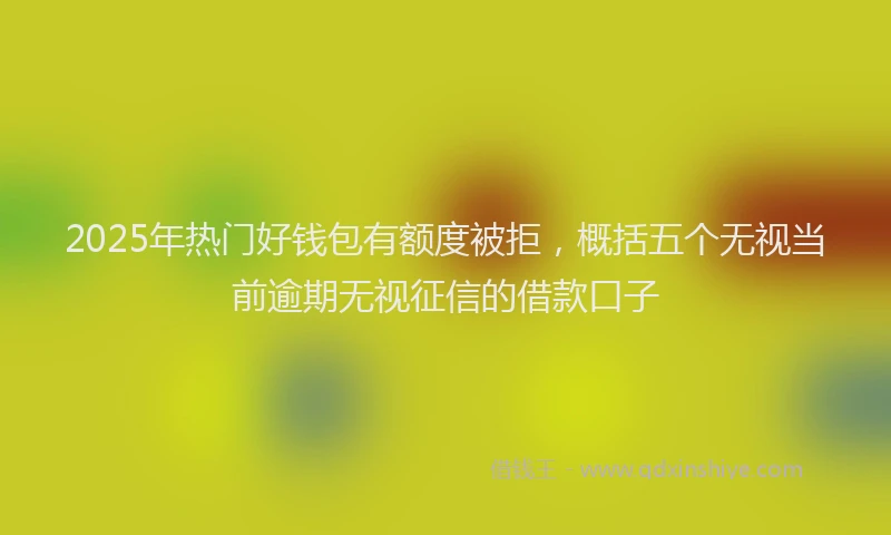 2025年热门好钱包有额度被拒，概括五个无视当前逾期无视征信的借款口子