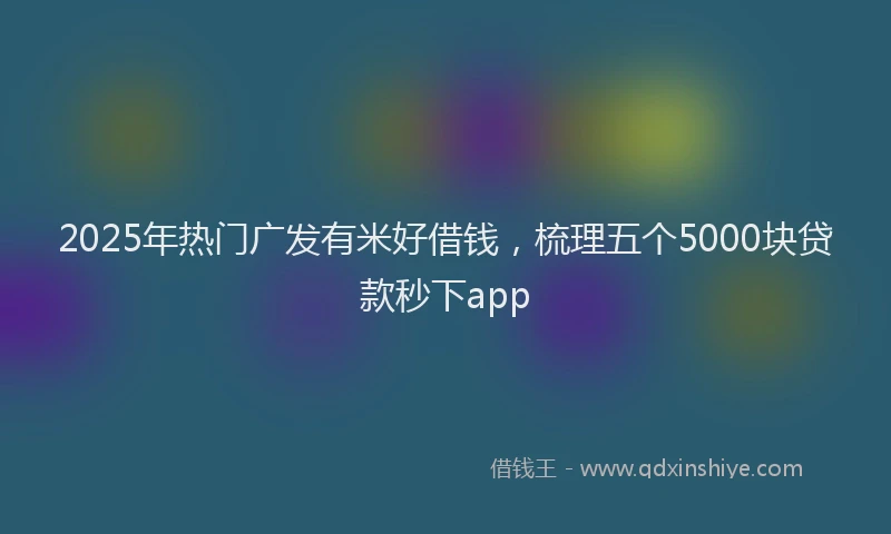 2025年热门广发有米好借钱，梳理五个5000块贷款秒下app