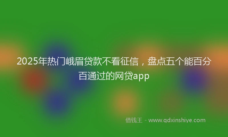 2025年热门峨眉贷款不看征信，盘点五个能百分百通过的网贷app
