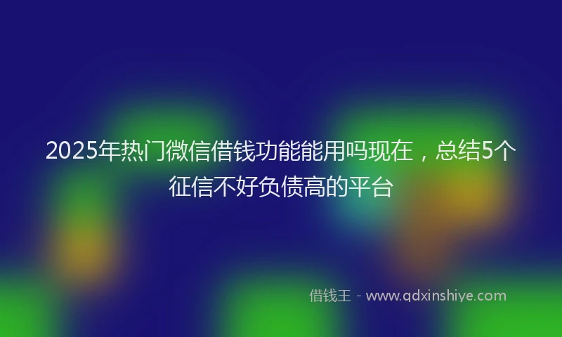 2025年热门微信借钱功能能用吗现在，总结5个征信不好负债高的平台