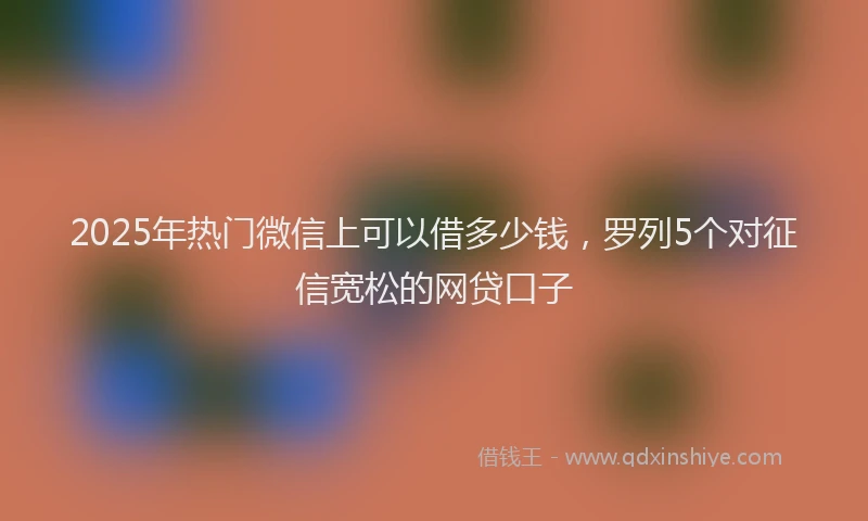 2025年热门微信上可以借多少钱，罗列5个对征信宽松的网贷口子