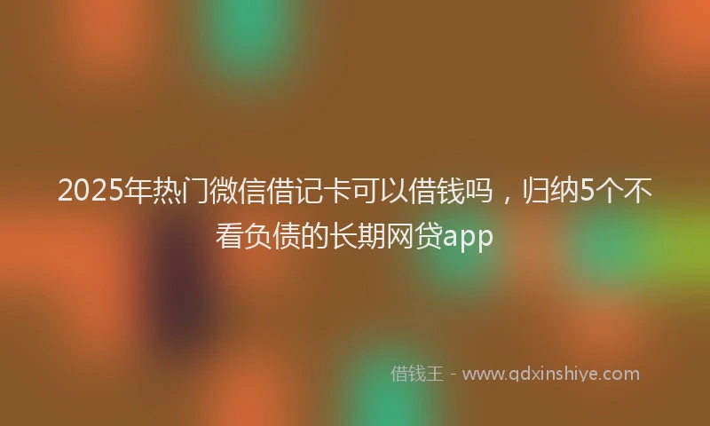 2025年热门微信借记卡可以借钱吗，归纳5个不看负债的长期网贷app