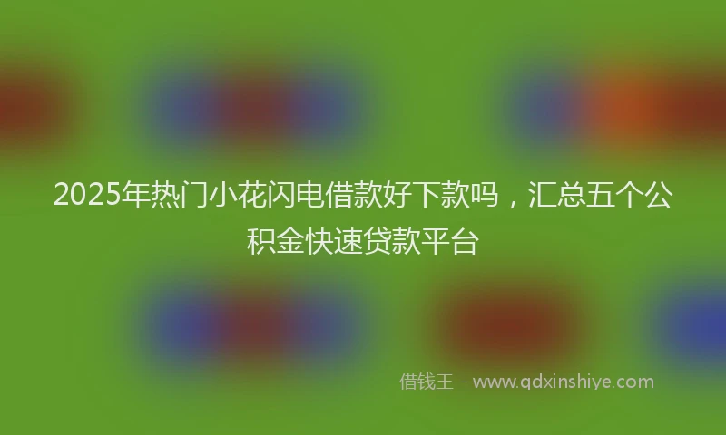 2025年热门小花闪电借款好下款吗，汇总五个公积金快速贷款平台