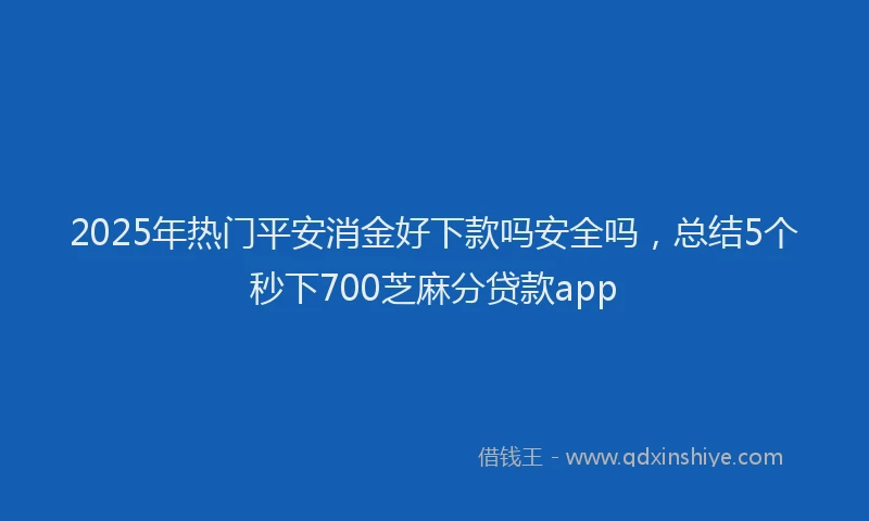 2025年热门平安消金好下款吗安全吗，总结5个秒下700芝麻分贷款app