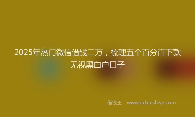 2025年热门微信借钱二万，梳理五个百分百下款无视黑白户口子