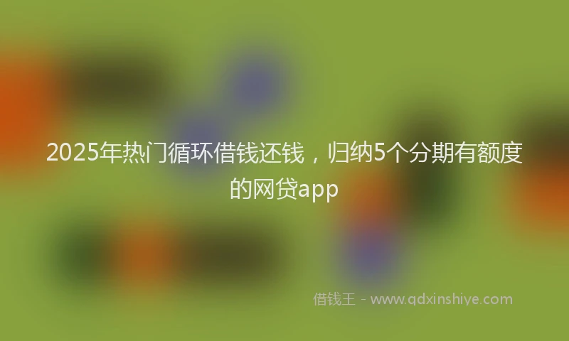 2025年热门循环借钱还钱，归纳5个分期有额度的网贷app