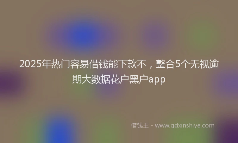 2025年热门容易借钱能下款不，整合5个无视逾期大数据花户黑户app