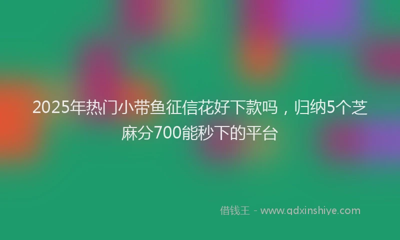 2025年热门小带鱼征信花好下款吗，归纳5个芝麻分700能秒下的平台