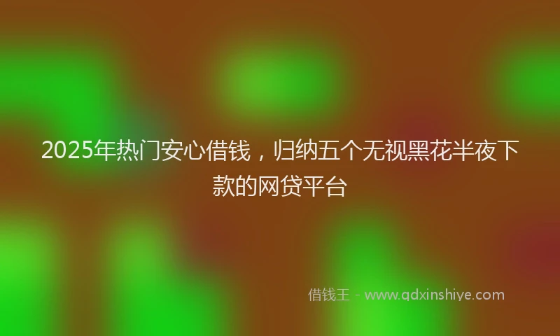 2025年热门安心借钱，归纳五个无视黑花半夜下款的网贷平台