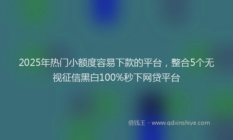 2025年热门小额度容易下款的平台，整合5个无视征信黑白100%秒下网贷平台