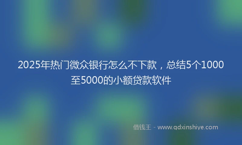 2025年热门微众银行怎么不下款，总结5个1000至5000的小额贷款软件