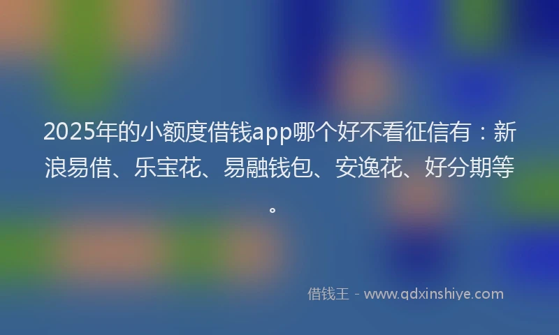 2025年的小额度借钱app哪个好不看征信有：新浪易借、乐宝花、易融钱包、安逸花、好分期等。