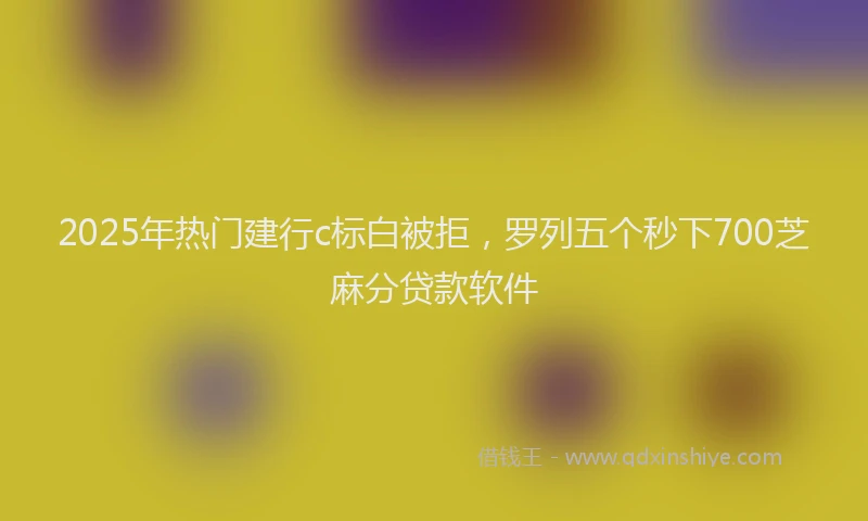2025年热门建行c标白被拒，罗列五个秒下700芝麻分贷款软件