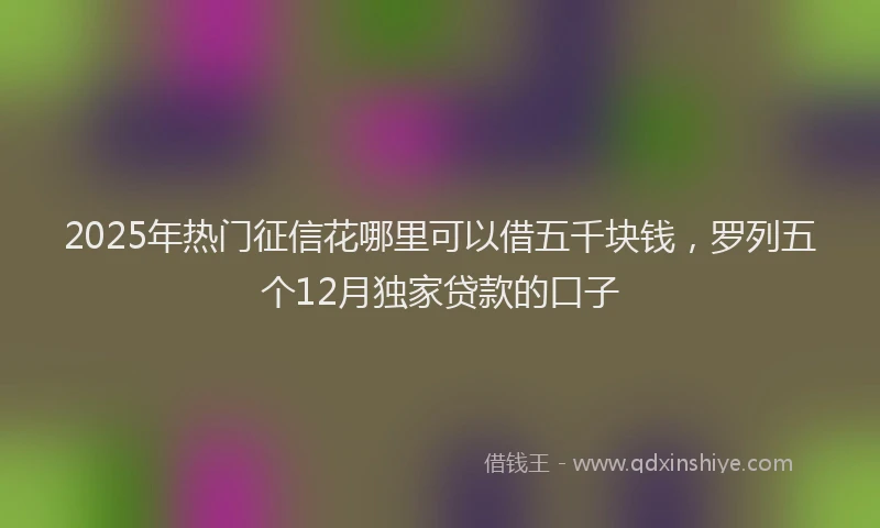2025年热门征信花哪里可以借五千块钱，罗列五个12月独家贷款的口子
