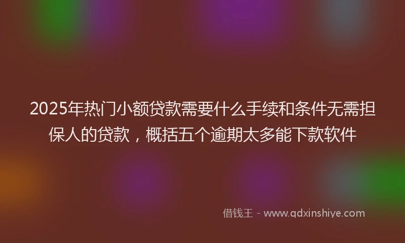 2025年热门小额贷款需要什么手续和条件无需担保人的贷款，概括五个逾期太多能下款软件