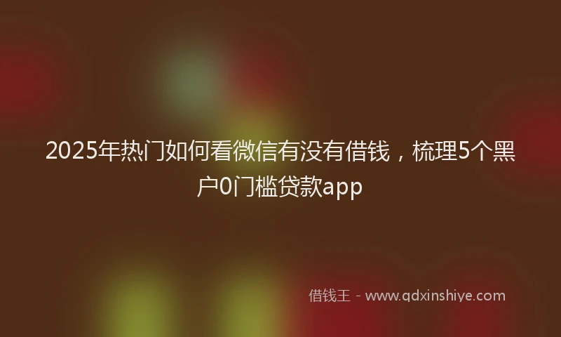 2025年热门如何看微信有没有借钱，梳理5个黑户0门槛贷款app