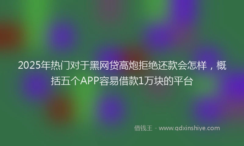 2025年热门对于黑网贷高炮拒绝还款会怎样，概括五个APP容易借款1万块的平台