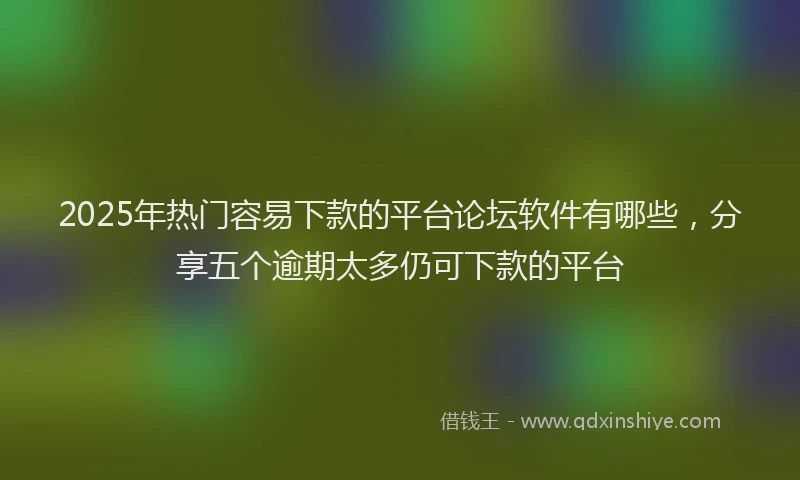 2025年热门容易下款的平台论坛软件有哪些，分享五个逾期太多仍可下款的平台