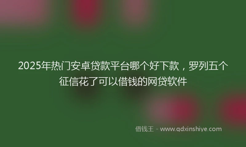 2025年热门安卓贷款平台哪个好下款，罗列五个征信花了可以借钱的网贷软件