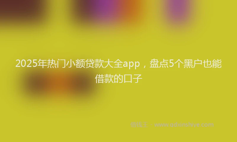 2025年热门小额贷款大全app，盘点5个黑户也能借款的口子