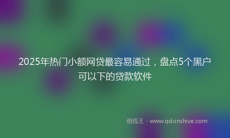 2025年热门小额网贷最容易通过，盘点5个黑户可以下的贷款软件