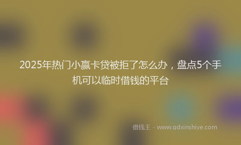 2025年热门小赢卡贷被拒了怎么办，盘点5个手机可以临时借钱的平台