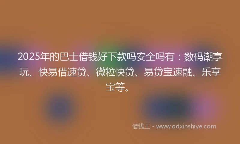 2025年的巴士借钱好下款吗安全吗有：数码潮享玩、快易借速贷、微粒快贷、易贷宝速融、乐享宝等。