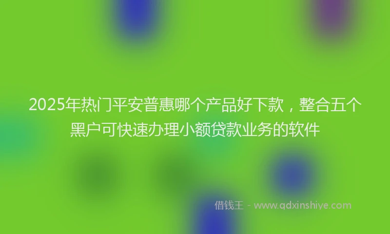 2025年热门平安普惠哪个产品好下款，整合五个黑户可快速办理小额贷款业务的软件