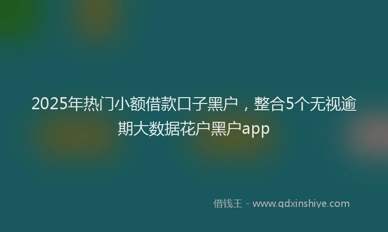 2025年热门小额借款口子黑户，整合5个无视逾期大数据花户黑户app