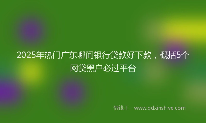 2025年热门广东哪间银行贷款好下款，概括5个网贷黑户必过平台