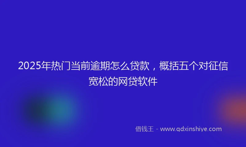 2025年热门当前逾期怎么贷款，概括五个对征信宽松的网贷软件