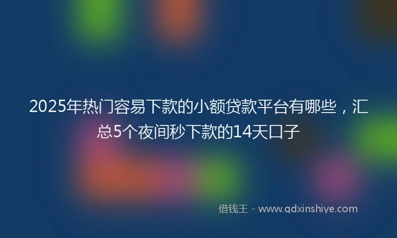 2025年热门容易下款的小额贷款平台有哪些，汇总5个夜间秒下款的14天口子