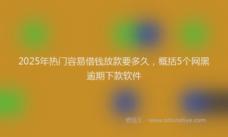 2025年热门容易借钱放款要多久，概括5个网黑逾期下款软件