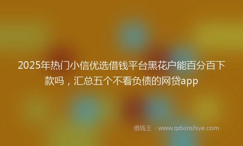 2025年热门小信优选借钱平台黑花户能百分百下款吗，汇总五个不看负债的网贷app
