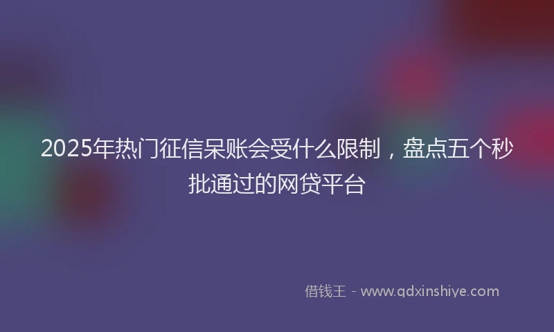 2025年热门征信呆账会受什么限制，盘点五个秒批通过的网贷平台