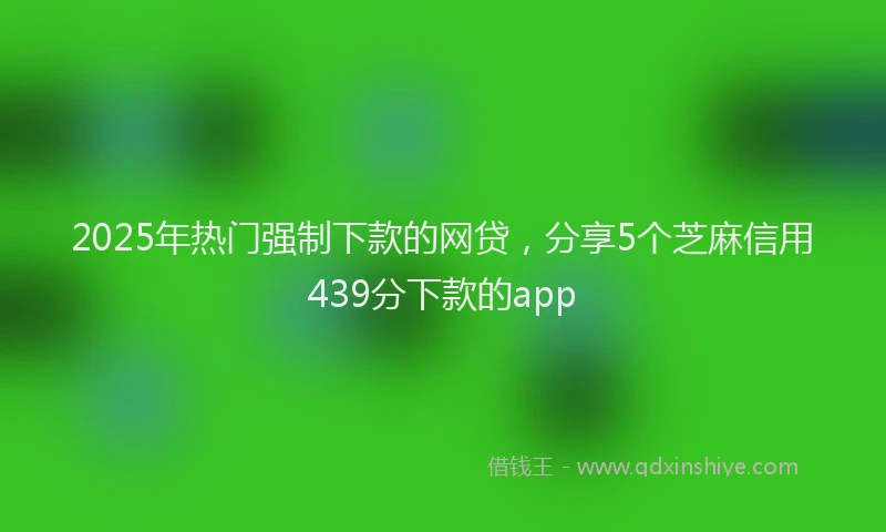 2025年热门强制下款的网贷，分享5个芝麻信用439分下款的app