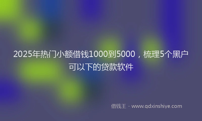 2025年热门小额借钱1000到5000，梳理5个黑户可以下的贷款软件