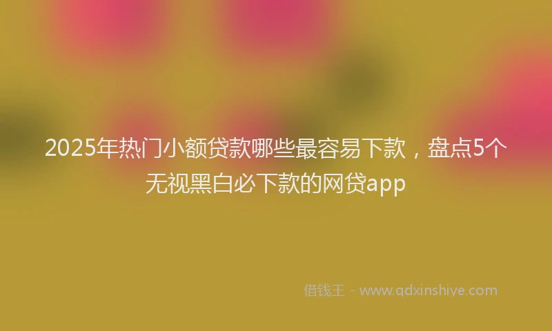 2025年热门小额贷款哪些最容易下款，盘点5个无视黑白必下款的网贷app