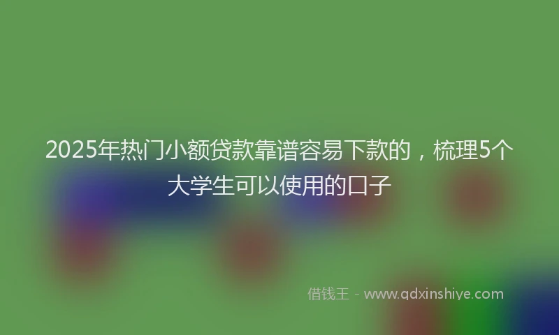 2025年热门小额贷款靠谱容易下款的，梳理5个大学生可以使用的口子