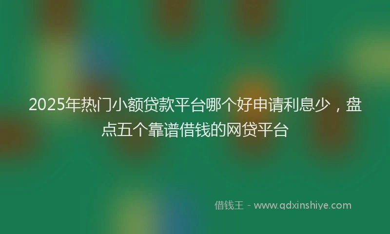 2025年热门小额贷款平台哪个好申请利息少，盘点五个靠谱借钱的网贷平台