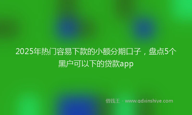 2025年热门容易下款的小额分期口子，盘点5个黑户可以下的贷款app
