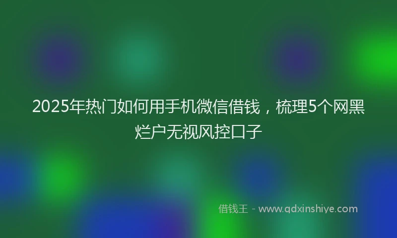 2025年热门如何用手机微信借钱，梳理5个网黑烂户无视风控口子