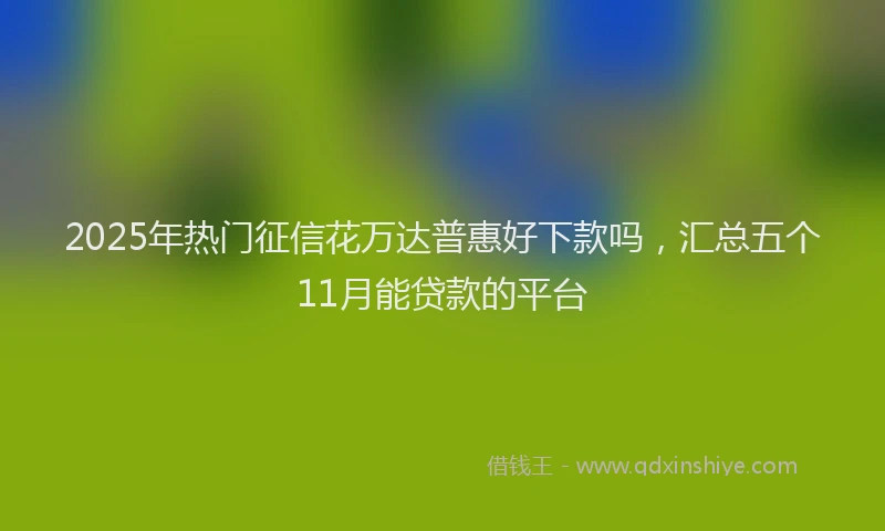 2025年热门征信花万达普惠好下款吗，汇总五个11月能贷款的平台