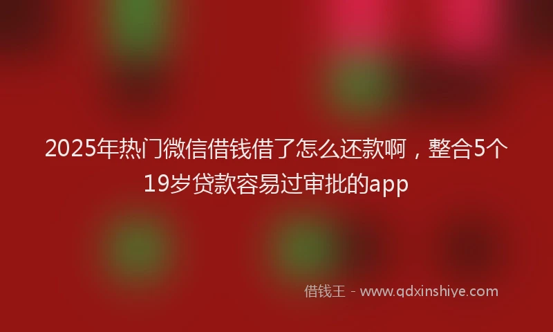 2025年热门微信借钱借了怎么还款啊，整合5个19岁贷款容易过审批的app