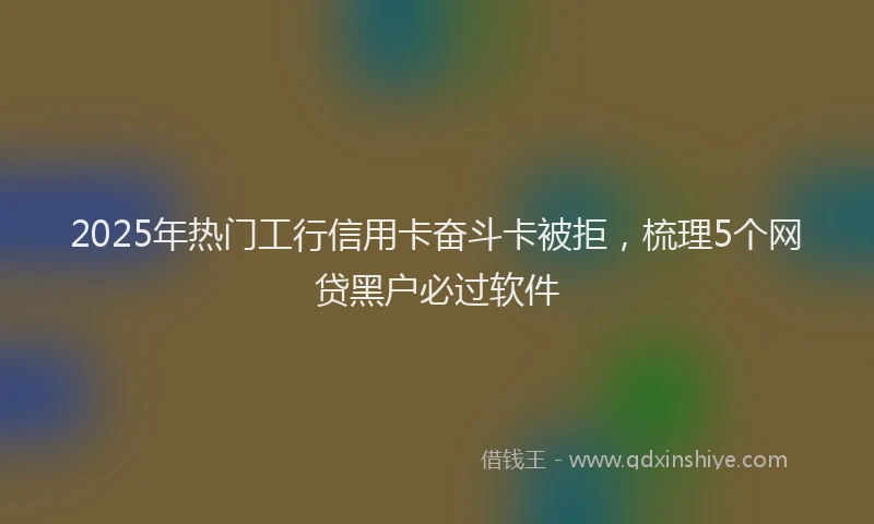 2025年热门工行信用卡奋斗卡被拒，梳理5个网贷黑户必过软件