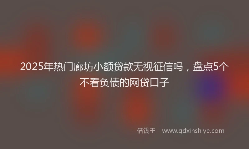 2025年热门廊坊小额贷款无视征信吗，盘点5个不看负债的网贷口子
