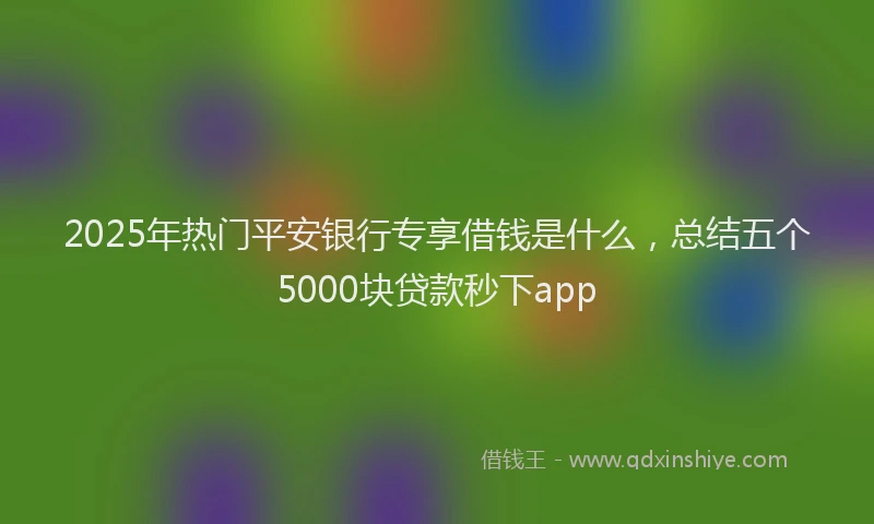 2025年热门平安银行专享借钱是什么，总结五个5000块贷款秒下app