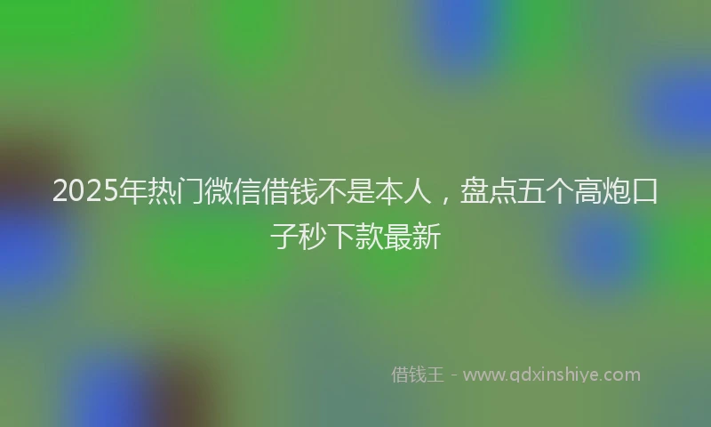 2025年热门微信借钱不是本人，盘点五个高炮口子秒下款最新